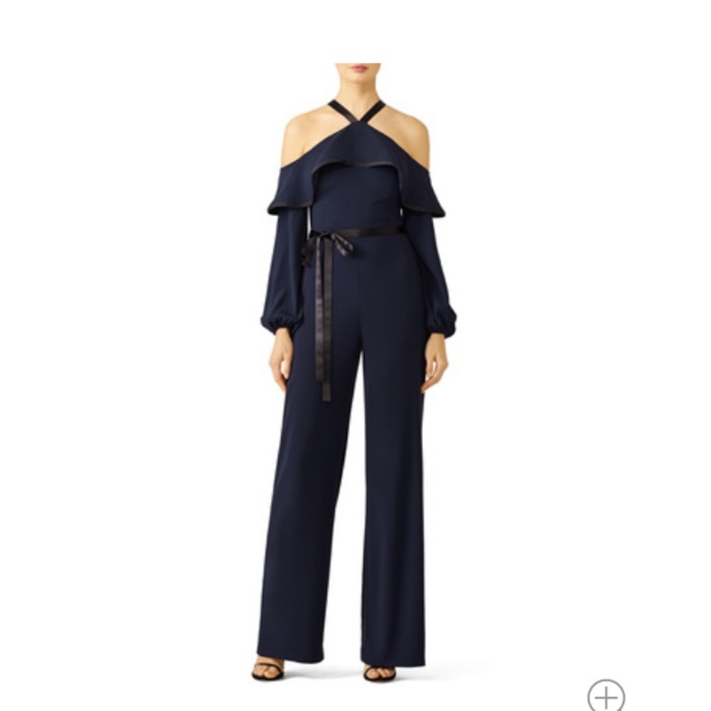 Cropped Alexis navy Nola jumpsuit without the belt